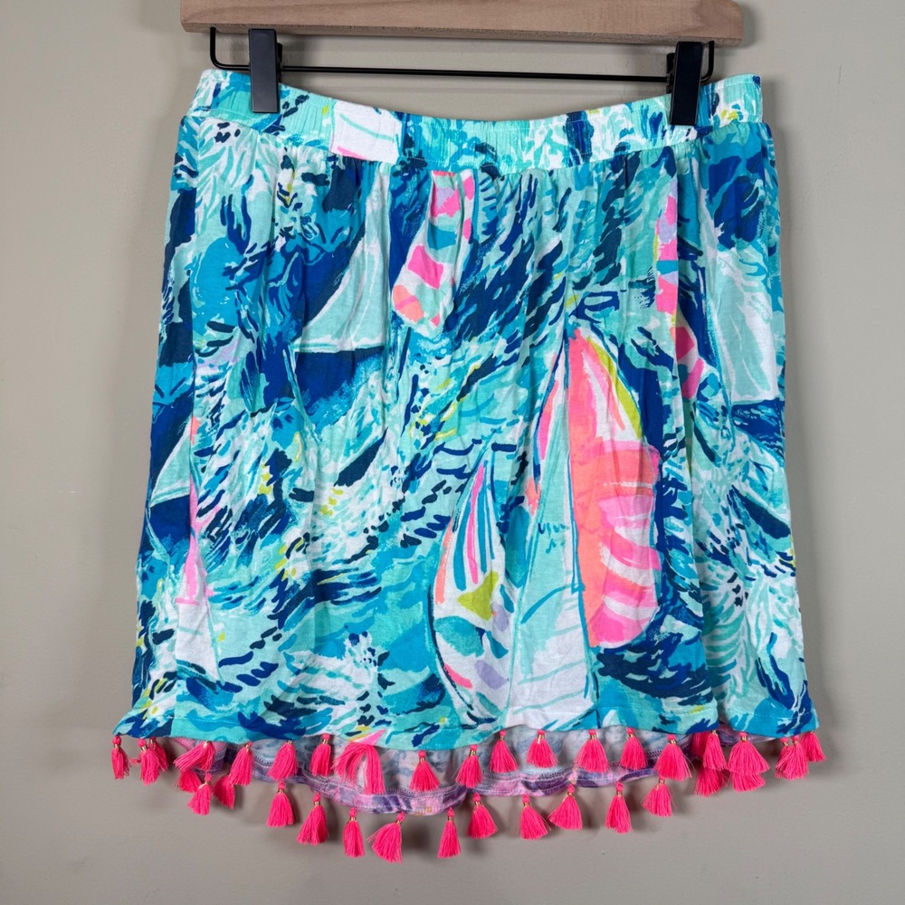Lilly Pulitzer Palma "Hey Bay Bay" Sailboat Pattern Tube Top Small - Picture 2 of 13